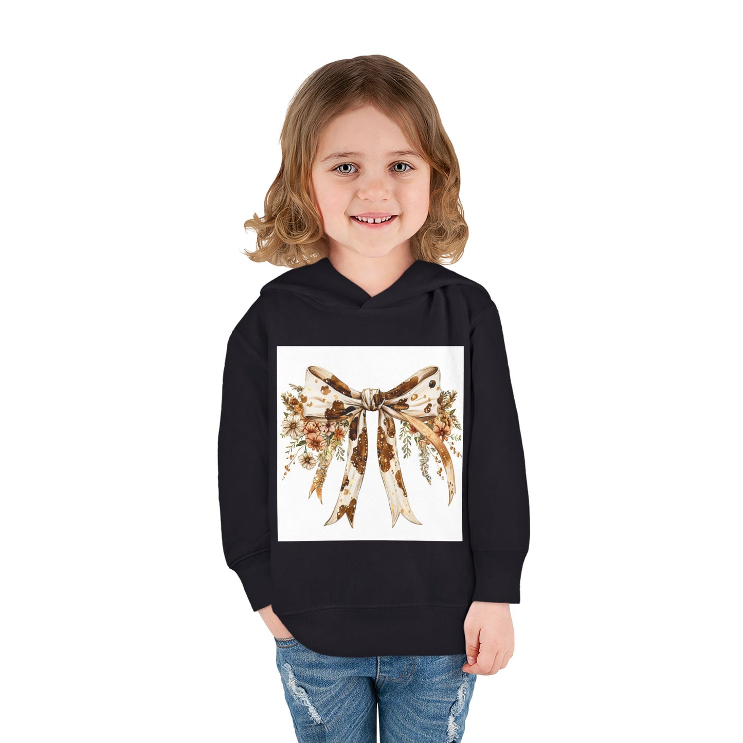 Floral Bow Toddler Fleece Hoodie