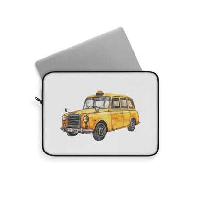 Taxi Cab Laptop Sleeve, Cute Sleeve for Students, Gifts for Travelers, Work and School Essentials, Yellow Taxi Design