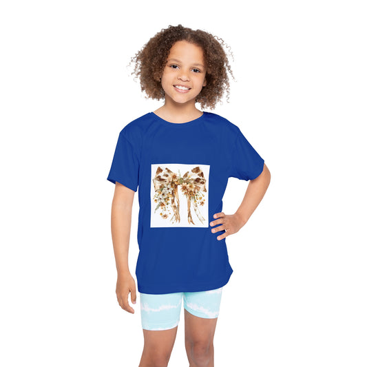 Kids Sports Jersey  - Rustic Floral Cowhide Bow Illustration - Perfect for Active Play & Special Occasions