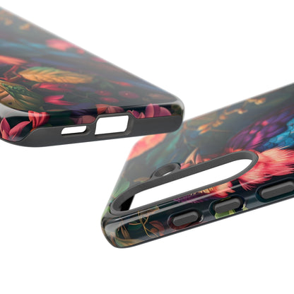 Vibrant Phone Case, Tropical Bird Design, Tough Phone Cover, Floral Tech Accessory, Gift for Nature Lovers
