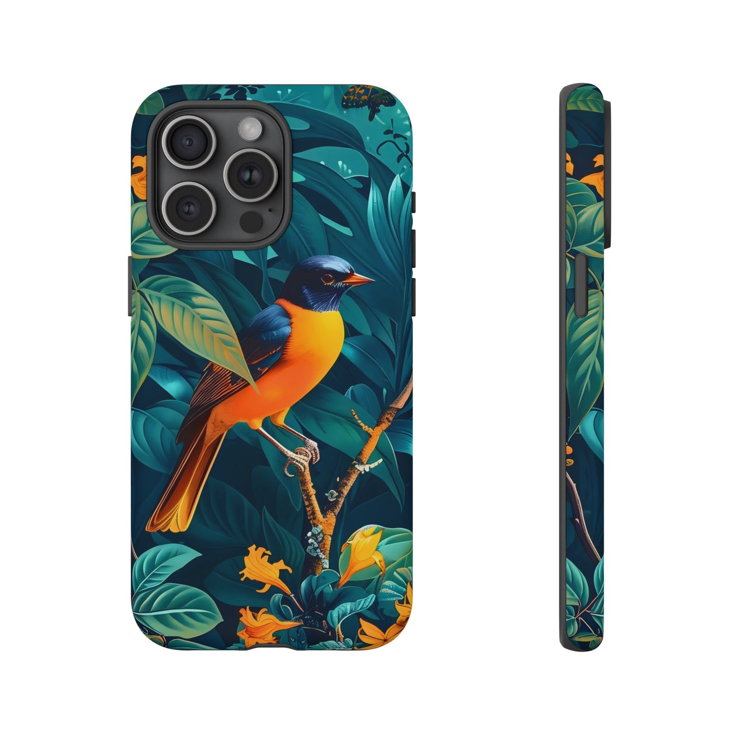 Tough Cases: Vibrant Bird Phone Case, Nature Lover Gift, Eco-Friendly Cover, Floral Design, Spring Decor