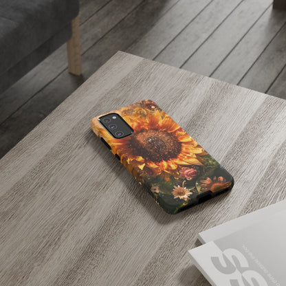 Vibrant Floral Phone Case - Tough Cases, Sunflower Design, Smartphone Cover, Summer Gift, Nature-Inspired Accessories