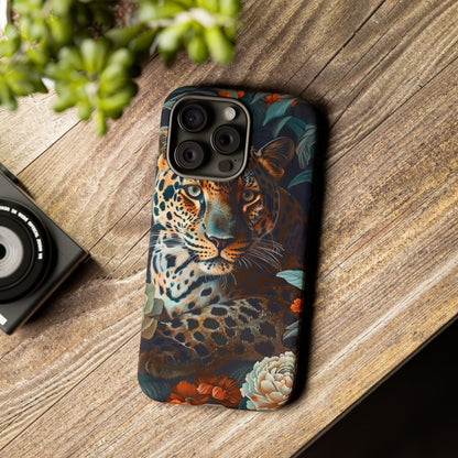 Wildlife Phone Case with Leopard Design | Tough Cases, Animal Prints, Floral Phone Cover, Gift for Nature Lovers, Unique Phone Accessories