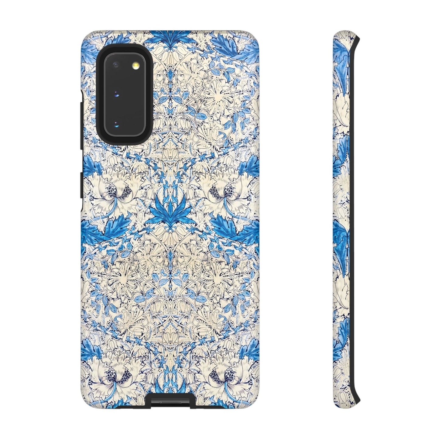 Elegant Floral Phone Case, Tough iPhone Cover, Stylish Mobile Protector, Blue Patterned Case, Unique Gift for Her