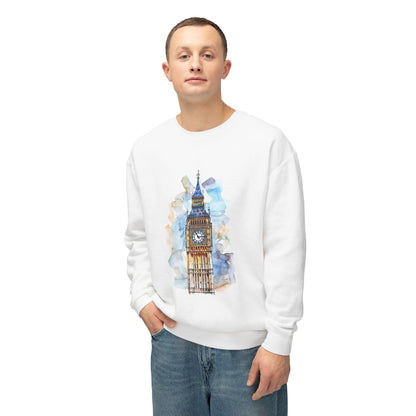 Unisex Lightweight Crewneck Sweatshirt - Iconic Big Ben Clock Tower