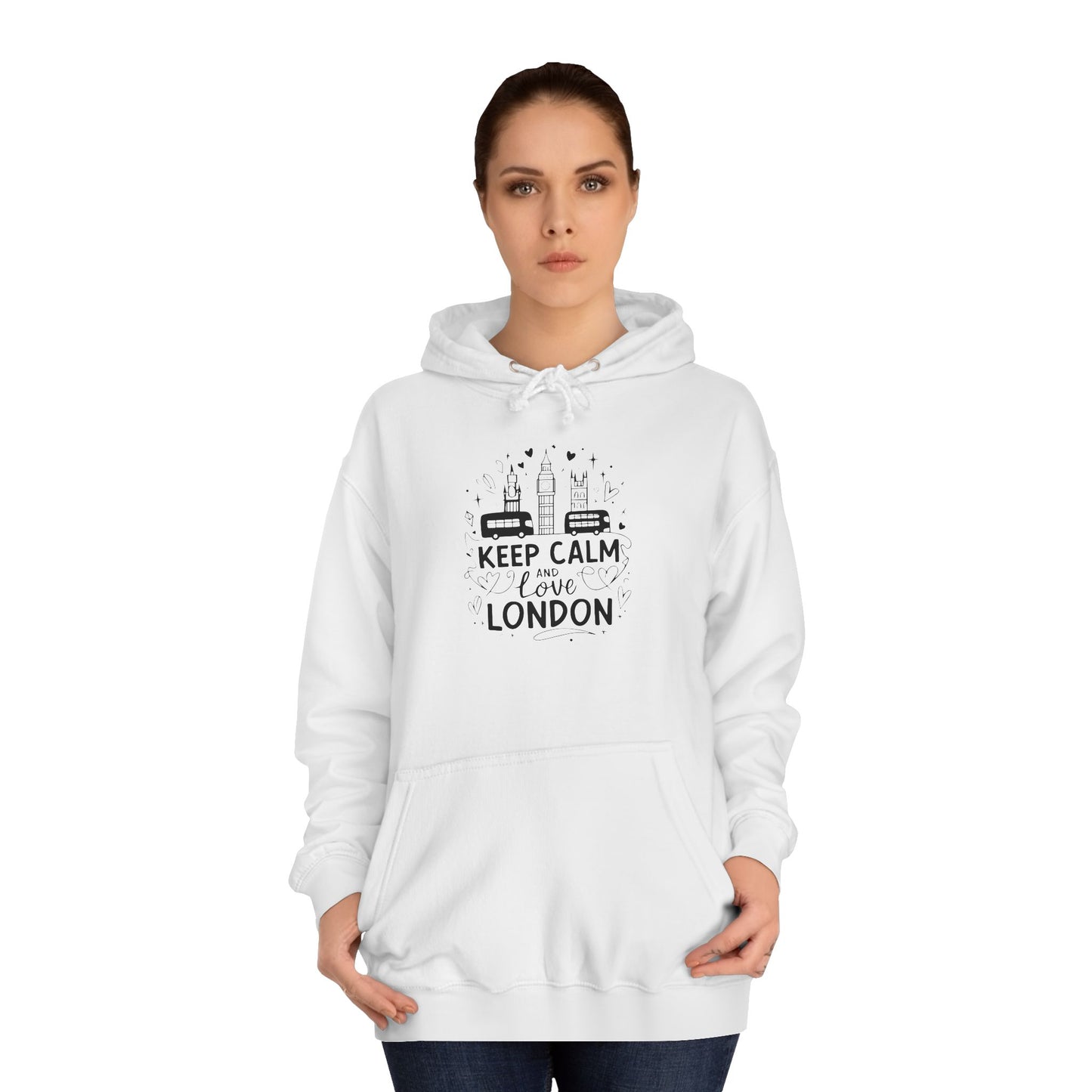 Unisex College Hoodie - Keep Calm and Love London