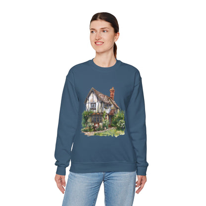 Unisex Heavy Blend™ Crewneck Sweatshirt - Streets of England - Iconic British Houses