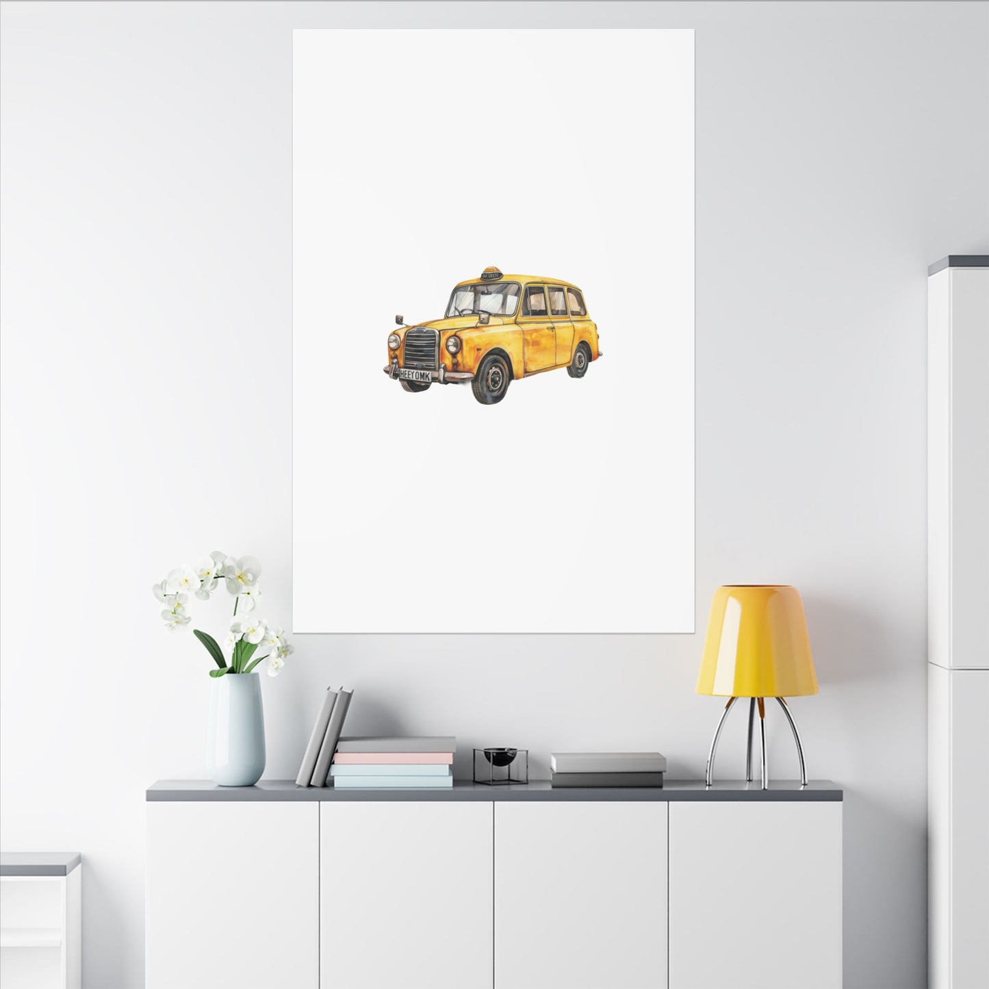 Vintage Taxi Matte Canvas, Stretched, 0.75" (Multi-Size)