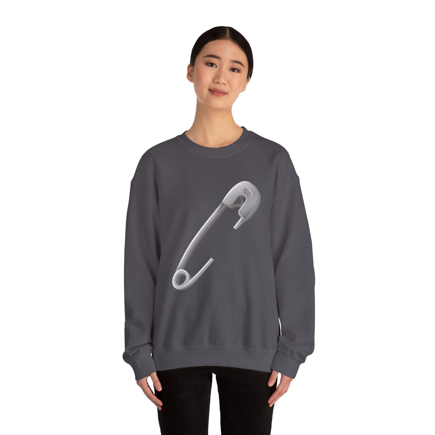 Unisex Heavy Blend™ Crewneck Sweatshirt - Minimalist Safety Pin Design