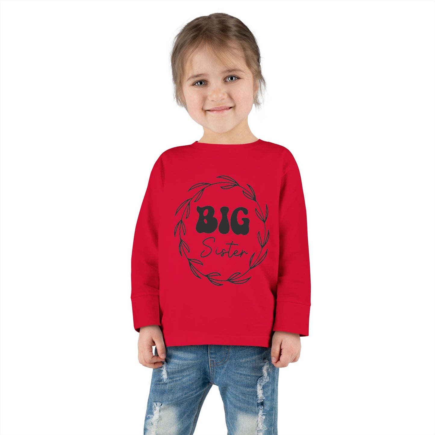 Big Sister Toddler Long Sleeve Tee - Cute Sibling Gift