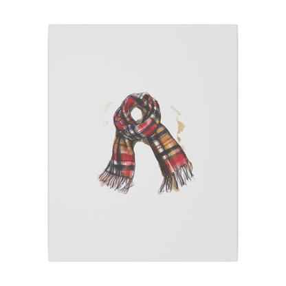 Autumn Scarf Canvas Art Print | Cozy Home Décor, Gift for Fall Lovers, Seasonal Wall Art, Unique Interior Design
