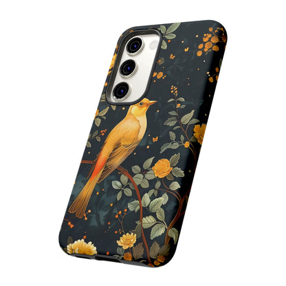 Floral Phone Case, Tough Cases with Bird Design, Nature Lover Gift, Stylish Protection, Birthday Present, Floral Phone Cover