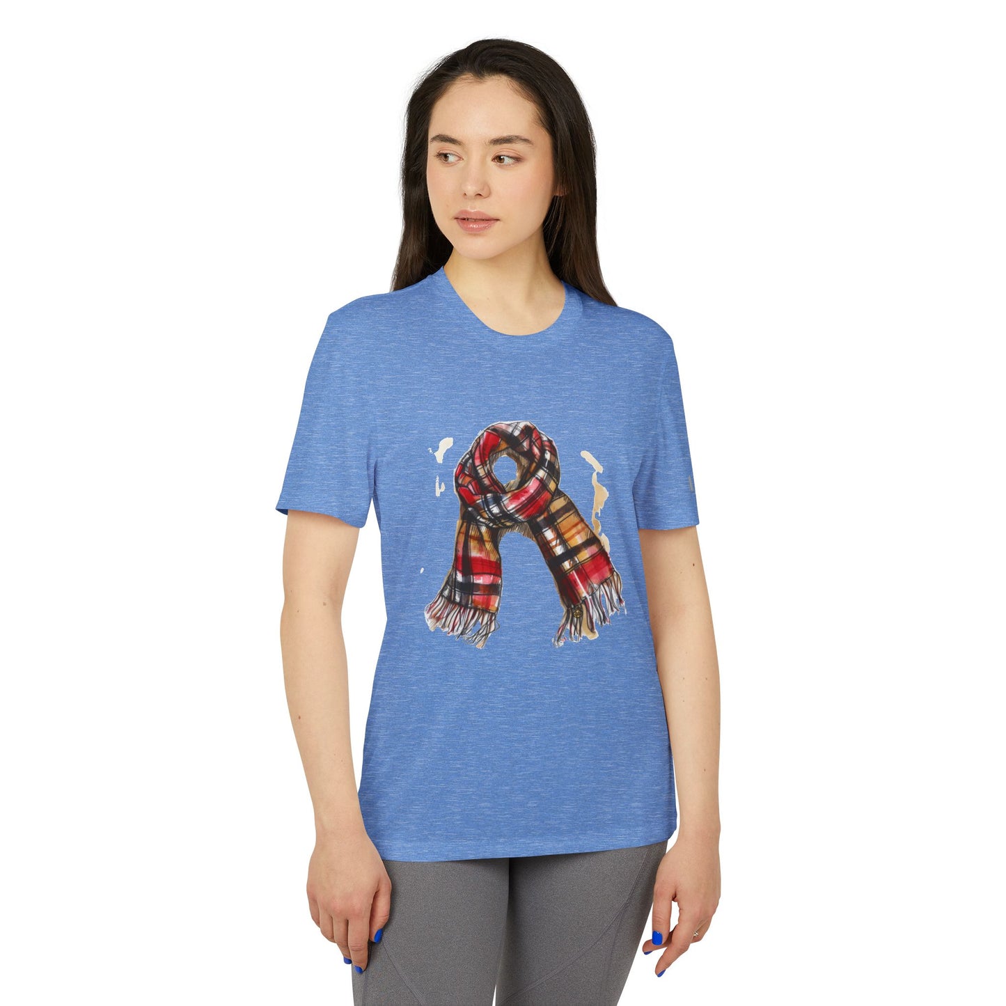 Unisex Sport T-shirt - Perfect for Cozy Fall Days - Warm Plaid Scarf