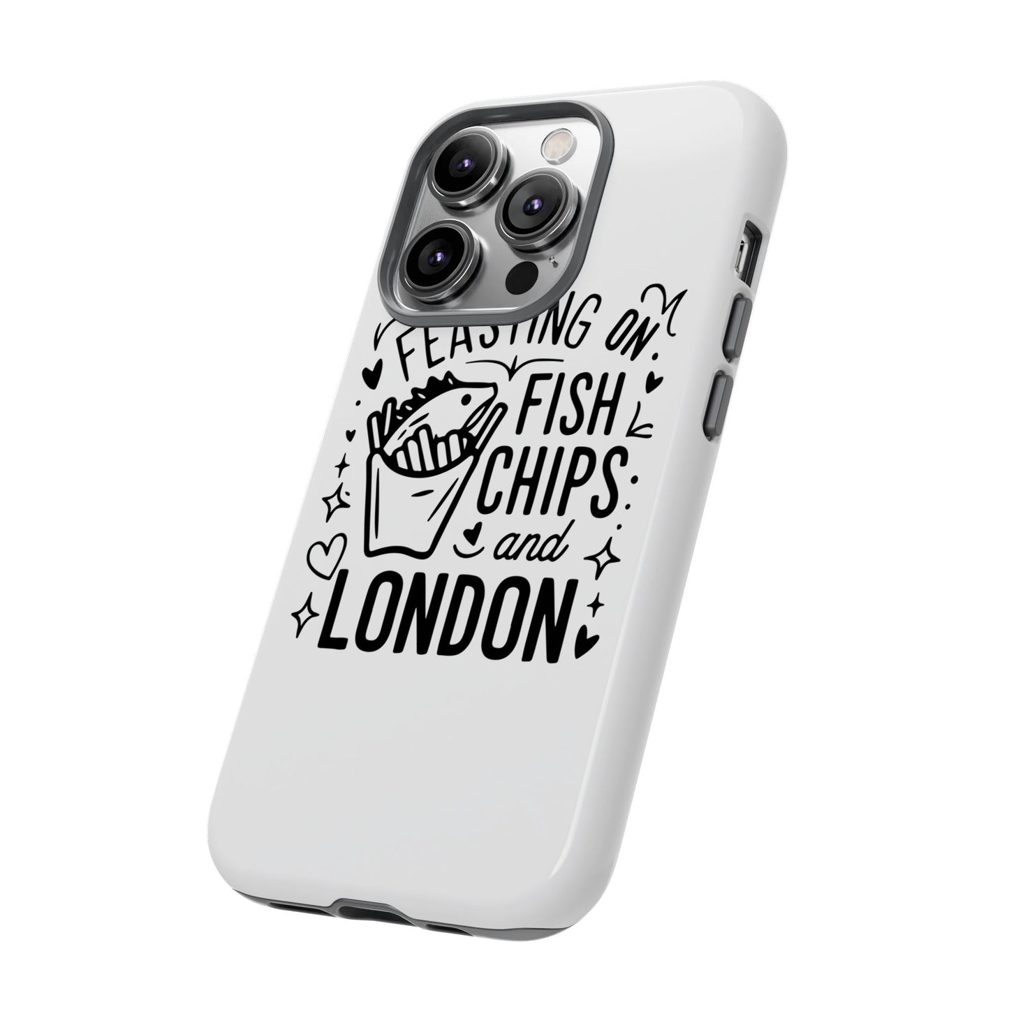 London Fish & Chips Phone Case | Fun Gift for Foodies, Travel Lovers, London Souvenir, Unique Accessories, Personalization Option