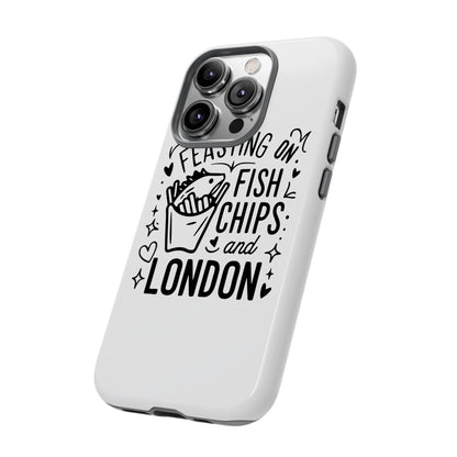 London Fish & Chips Phone Case | Fun Gift for Foodies, Travel Lovers, London Souvenir, Unique Accessories, Personalization Option