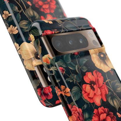 Floral Phone Case, Tough Cases, Flower Motif, Protective Cover, Gift for Her, Floral Design, Spring Accessory