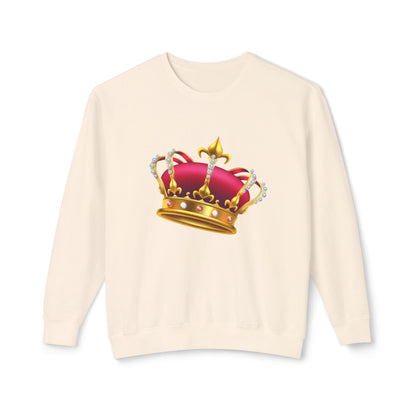 Unisex Lightweight Crewneck Sweatshirt - British Royal Crown Design - Iconic Symbol of Monarchy