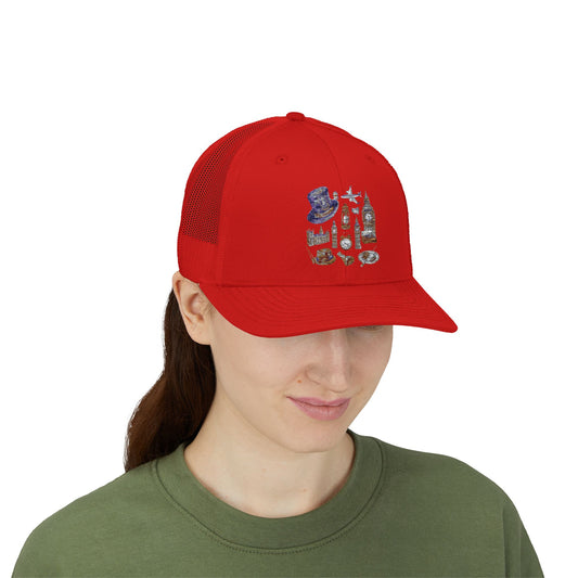 Festive Glitter Snapback Cap - Red Trucker Hat, Perfect for 4th of July, BBQ Parties, Summer Events, Outdoor Adventures, Birthday [...]
