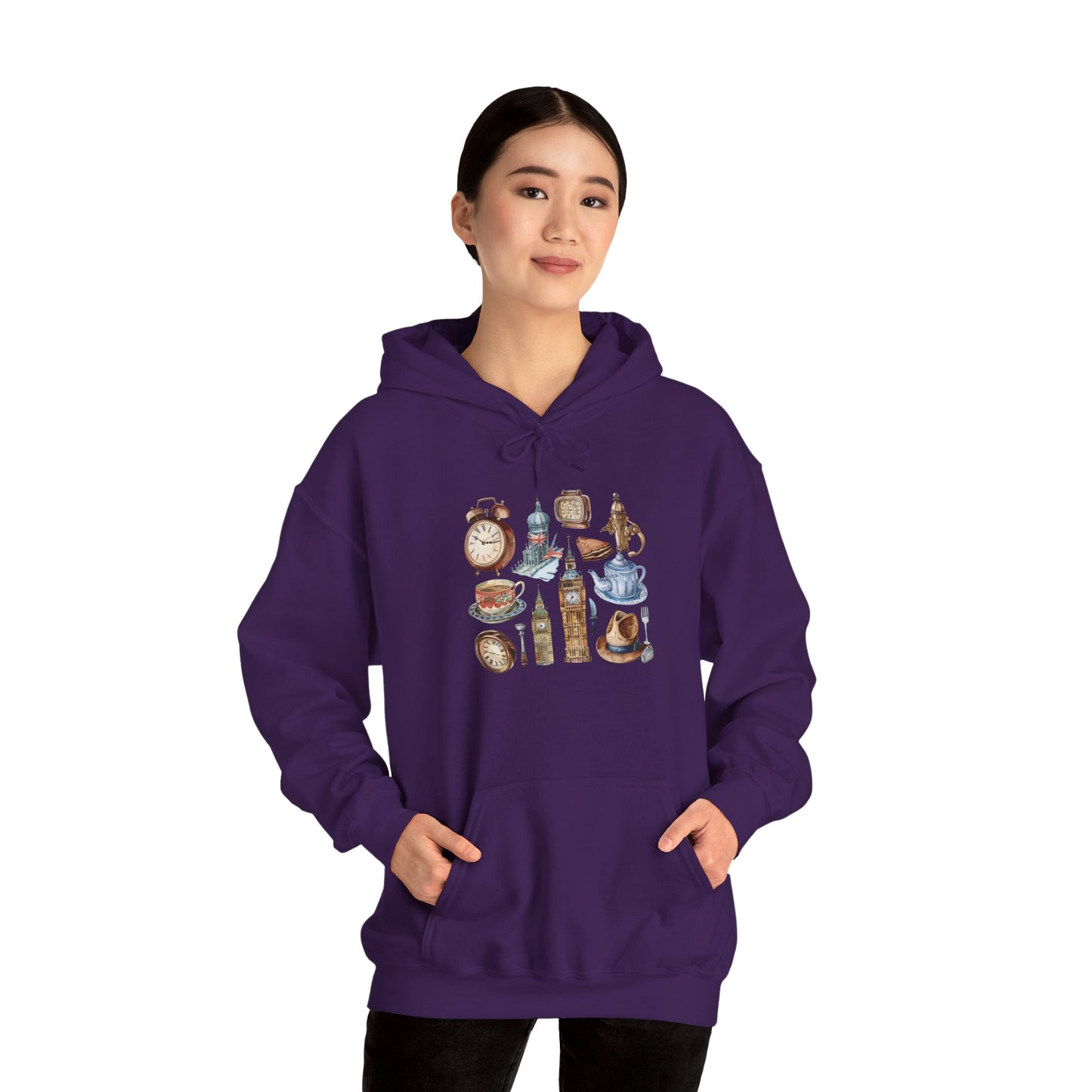 Unisex Heavy Blend™ Hooded Sweatshirt - Old World Charm - British Pub Traditions