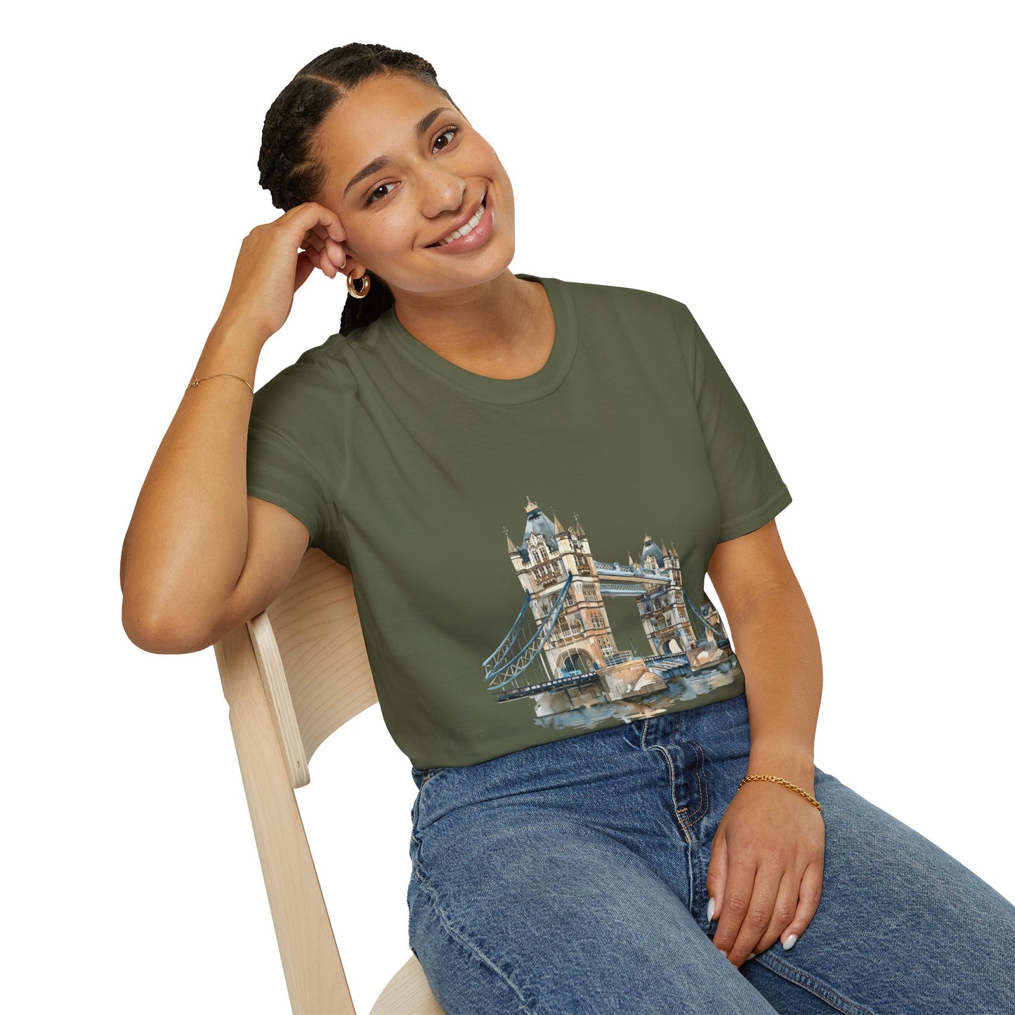 Unisex Softstyle T-Shirt - London Bridge - Iconic Landmark and Historical Beauty