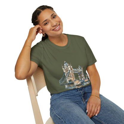 Unisex Softstyle T-Shirt - London Bridge - Iconic Landmark and Historical Beauty