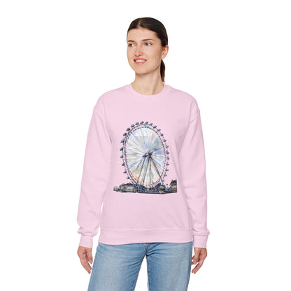 Unisex Heavy Blend™ Crewneck Sweatshirt - London Eye - Iconic Ferris Wheel