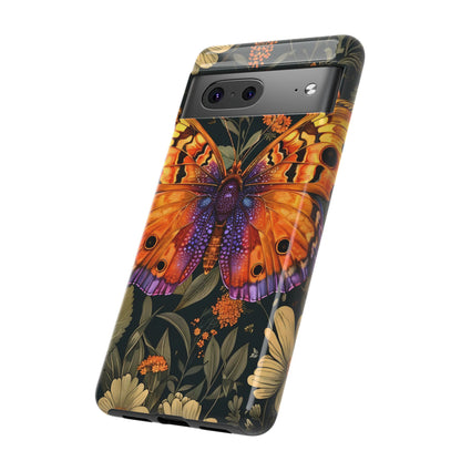 Butterfly Phone Case, Tough Cases for Nature Lovers, Vibrant Floral Design, Gift for Her, Cute Phone Accessories, Butterfly Artwork
