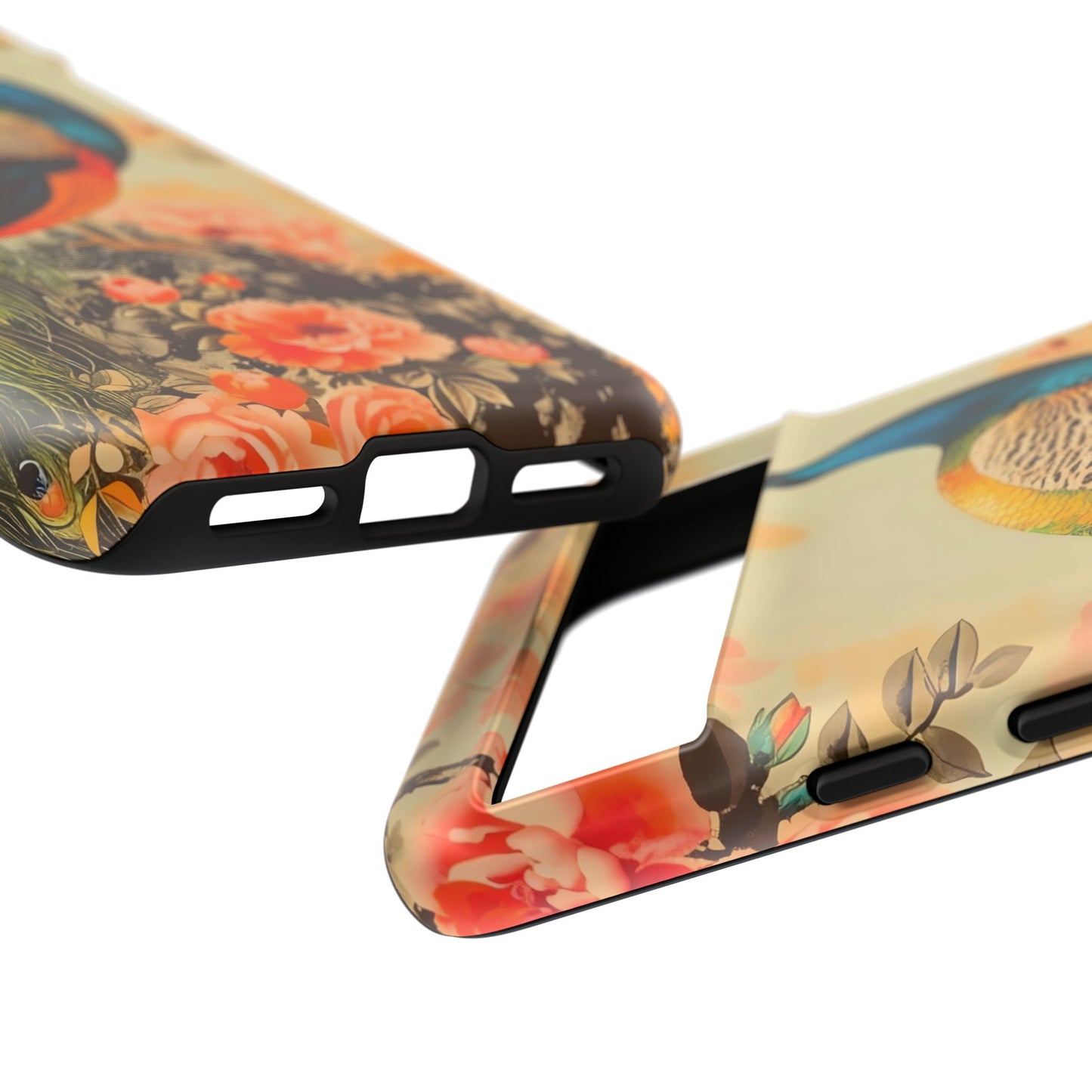 Peacock Phone Case, Tough Phone Cover, Unique Phone Accessory, Floral Design, Gift for Bird Lovers, Spring Decor