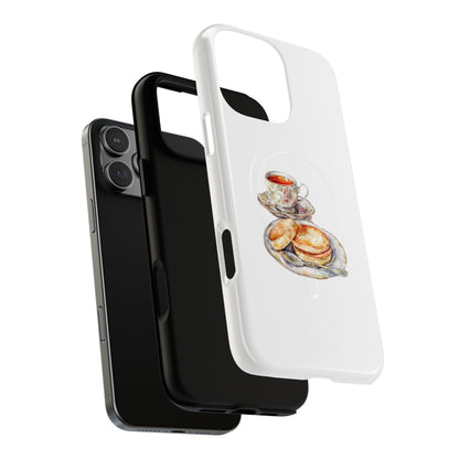 Tough Magnetic Phone Case with Tea and Biscuit Design, Cute Phone Cover, Gift for Tea Lovers, Phone Accessory, Holiday Gift