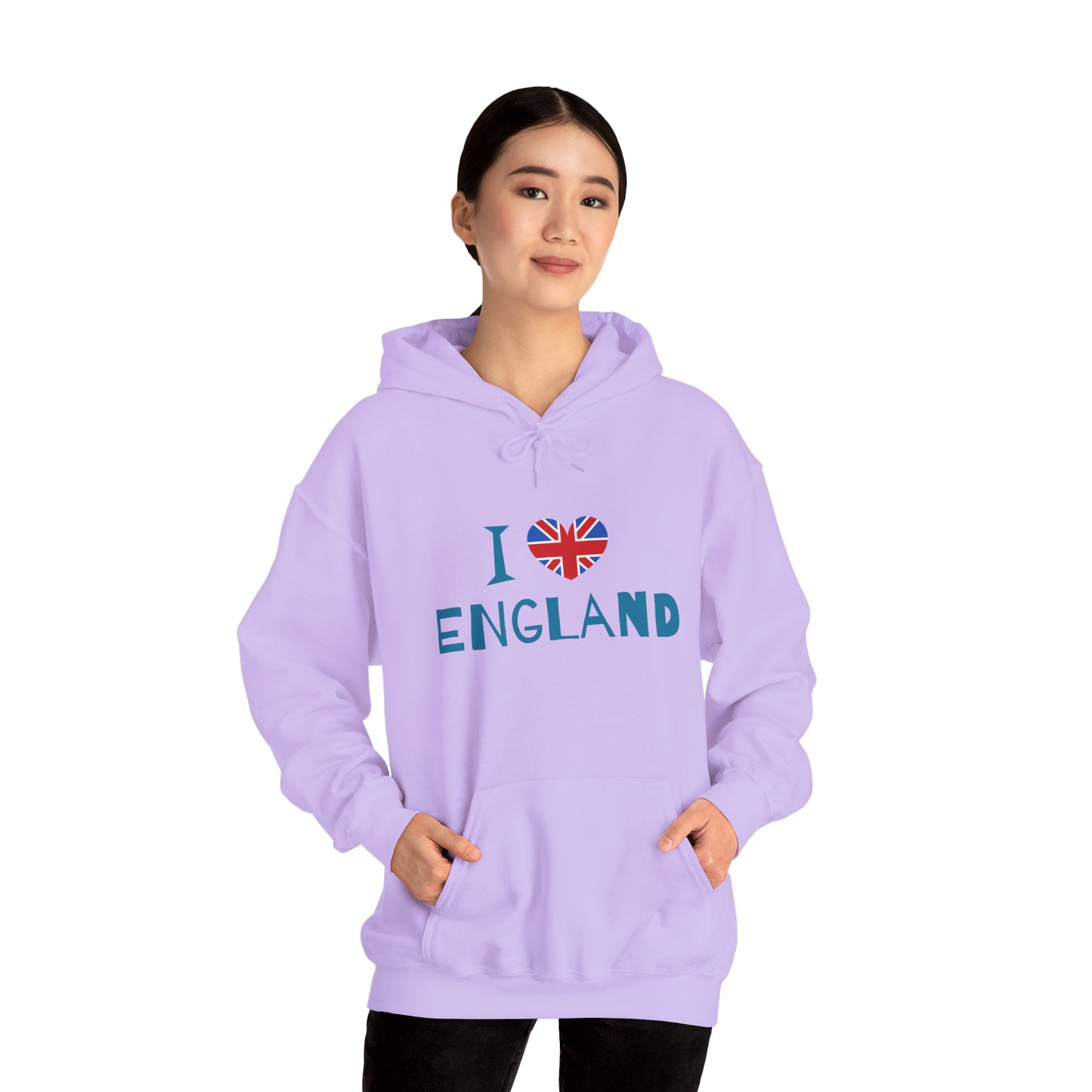 Unisex Heavy Blend™ Hooded Sweatshirt - I Love England - Union Jack Heart Design