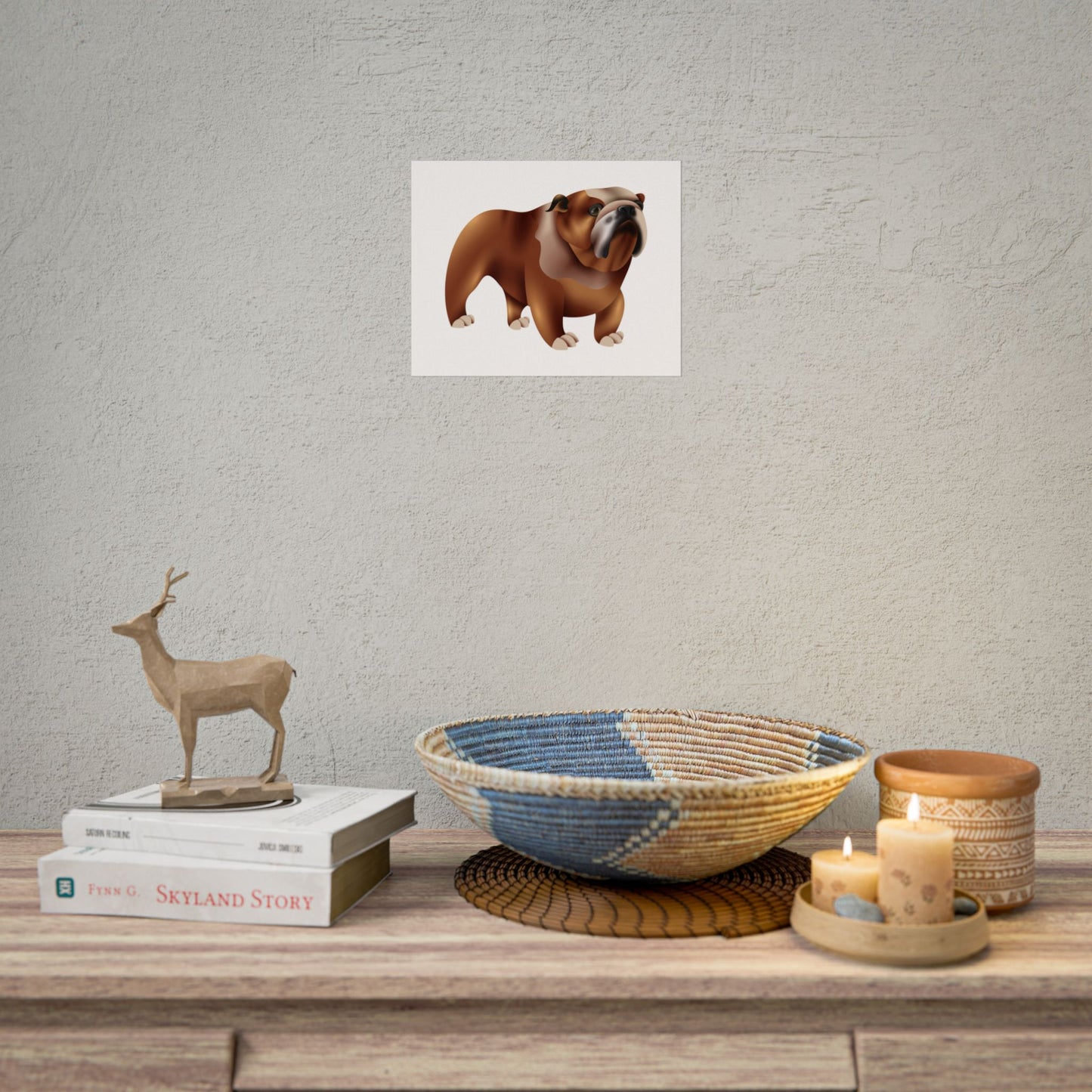 Bulldog Rolled Poster Art | Dog Lover’s Wall Decor | Unique Gift for Pet Owners | Living Room or Office Decor