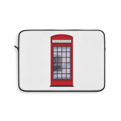 London Phone Booth Laptop Sleeve, Red Vintage Design, Perfect for Students and Travelers, Great Gift for Tech Lovers, Computer Bag