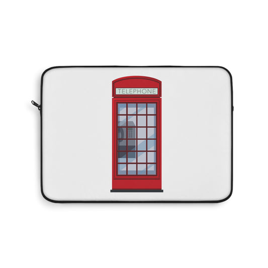 London Phone Booth Laptop Sleeve, Red Vintage Design, Perfect for Students and Travelers, Great Gift for Tech Lovers, Computer Bag