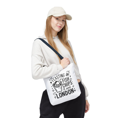 Fish & Chips London Tote Bag, Funny Tote, Gift for Food Lovers, Eco-Friendly Bag, Perfect for Travel & Grocery