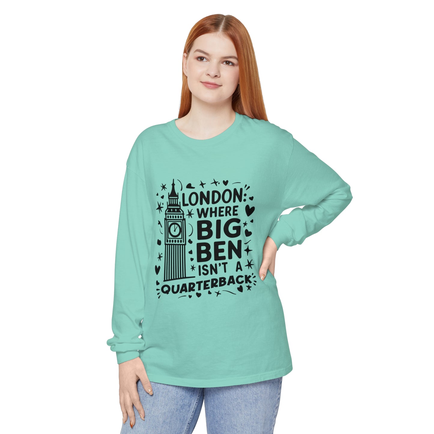 Unisex Garment-dyed Long Sleeve T-Shirt - London's Dream