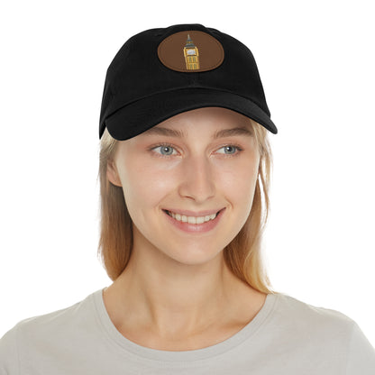 Dad Hat with Classic Clock Leather Patch, Casual Cap, Gift for Dad, Outdoor Adventures, Summer Style, Unique Accessory