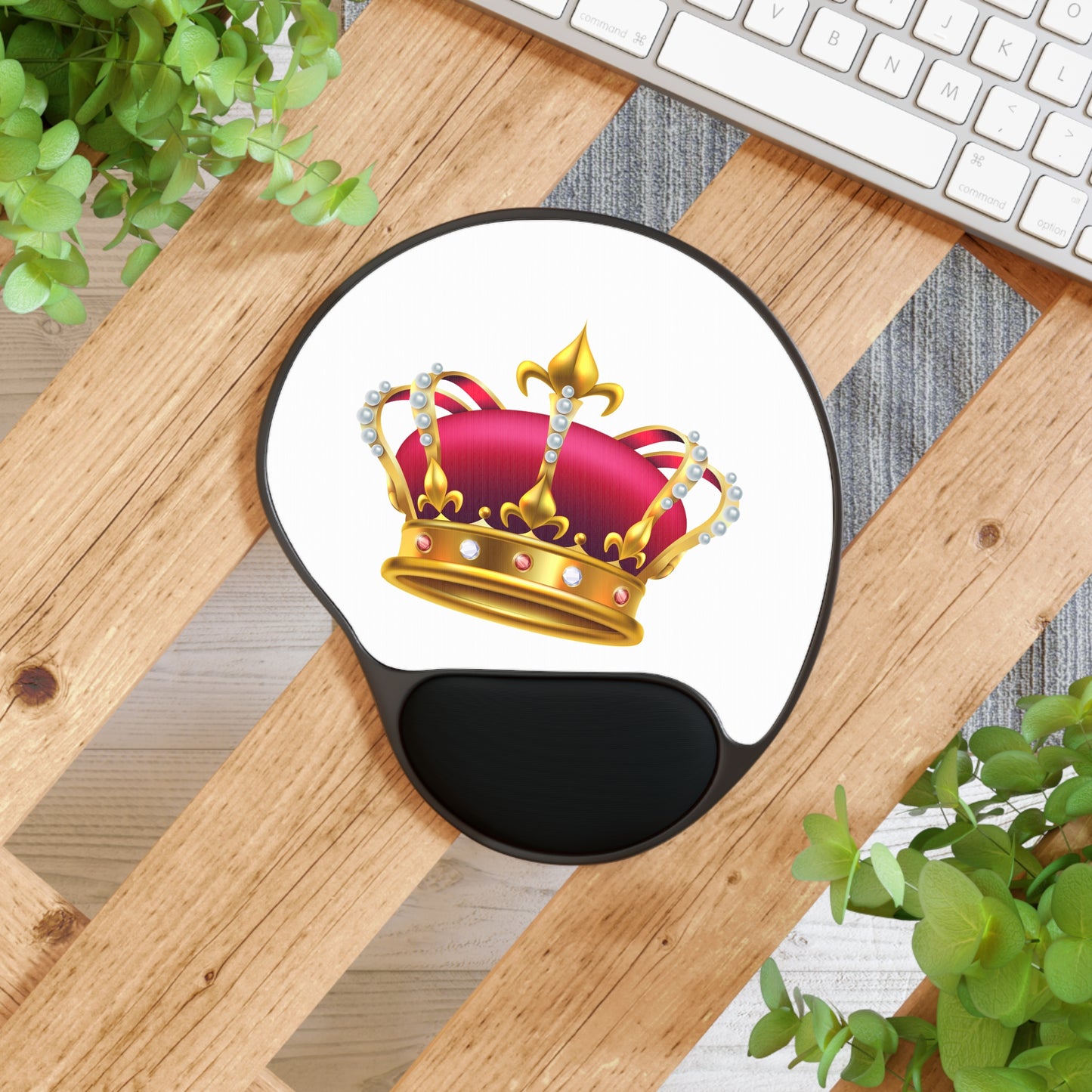 Royal Crown Mouse Pad with Wrist Rest, Office Decor, Gamer Gift, Ergonomic Support, Cute Desk Accessories, Computer Mousepad