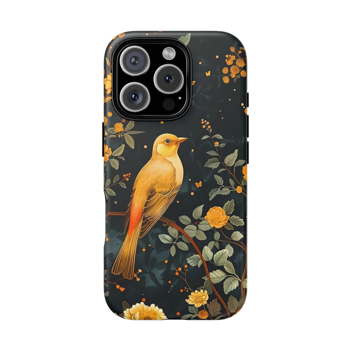 Floral Phone Case, Tough Cases with Bird Design, Nature Lover Gift, Stylish Protection, Birthday Present, Floral Phone Cover