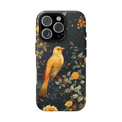 Floral Phone Case, Tough Cases with Bird Design, Nature Lover Gift, Stylish Protection, Birthday Present, Floral Phone Cover