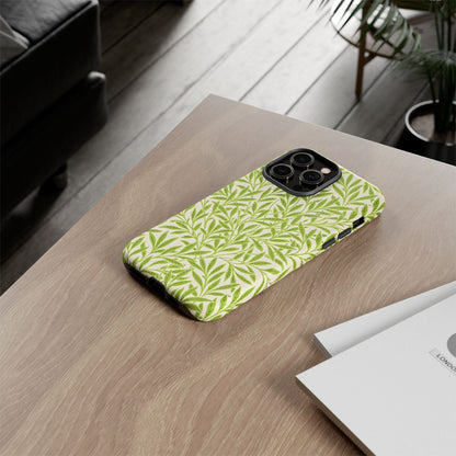 Green Leaf iPhone Case, Tough Cases, Botanical Phone Protection, Eco-Friendly Cover, Nature Lover Gift, Trendy Cell Phone Accessory