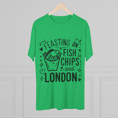 Fish Chips and London Cozy Unisex Tri-Blend Crew Tee