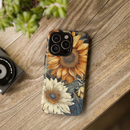 Floral Phone Case for Tough Cases, Sunflower Design, Nature Lover Gift, Birthday Present, Eco-Friendly Accessories, Summer Vibes