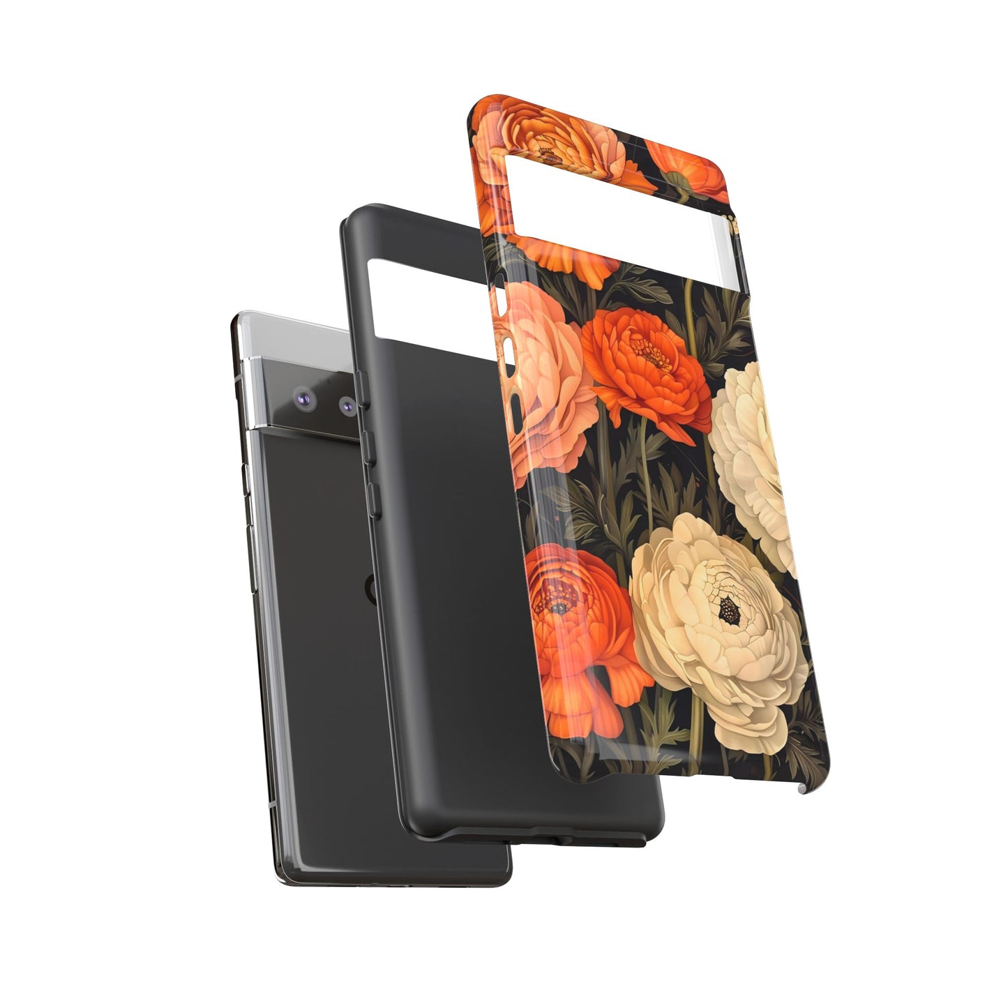 Floral Phone Case with Tough Protection, Blooming Ranunculus Design, Durable Cover, Gift for Flower Lovers, Eco-Friendly Phone Accessory
