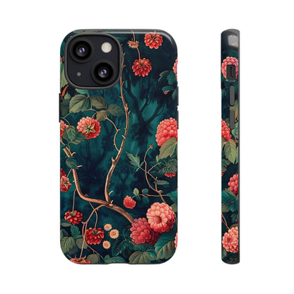 Floral Tough Phone Case with Vibrant Berry Design, Protective iPhone Skin, Gift for Nature Lovers, Elegant Tech Accessory, Unique Gift Idea