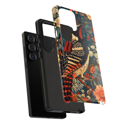 Nature-Inspired Phone Case with Floral Art, Tough Phone Cover, Protective Case, Gift for Nature Lovers, Unique Phone Accessory