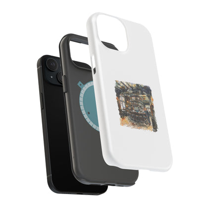 Artistic Magnetic Tough Cases | Stylish Phone Cover, Unique Illustrative Cases, Customizable Gifts for Travelers, Holiday Season Perfec
