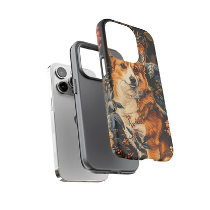 Corgi Floral Phone Case - Tough Cases for Dog Lovers, Cute Pet Accessories, Gift for Dog Owners, Floral Design, Personalized Tech Cover