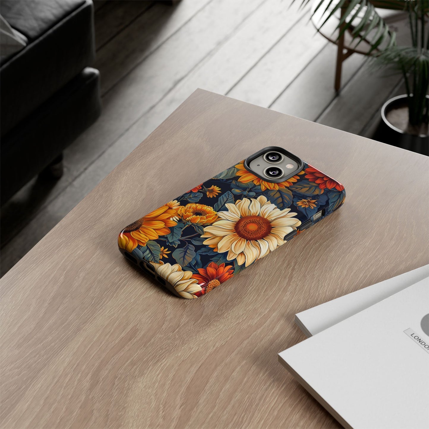 Floral Tough Phone Case | Sunflower Design, iPhone Cover, Protective Case, Gifts for Her, Floral Phone Accessory