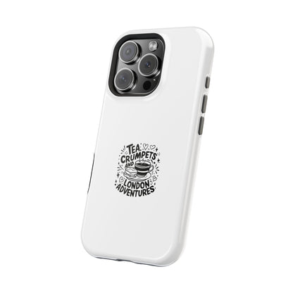 Charming Magnetic Phone Cases, Tea Crumpets Design, Adventure Lover's Gift, London Themed Case, Travel Accessory, Fun Quirky Design