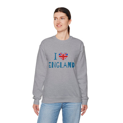 Unisex Heavy Blend™ Crewneck Sweatshirt - I Love England - Union Jack Heart Design